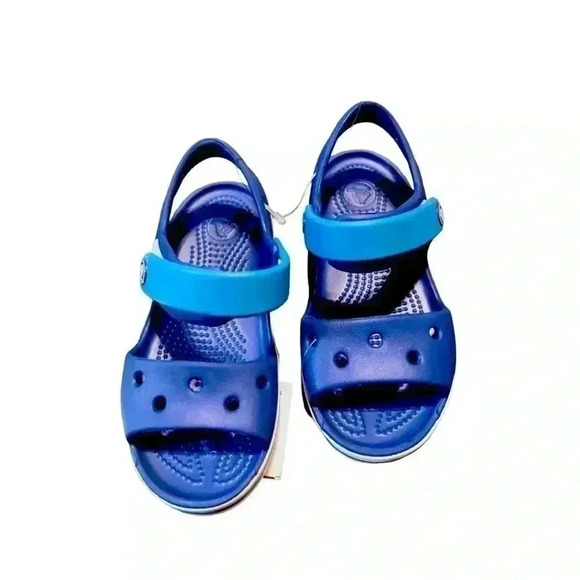 Crocs unisex-child Kids' Crocband Sandals Cerulean Blue/Ocean NWT Kids Size 10 - Picture 1 of 7